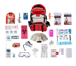 1 Person Deluxe Survival Kit (72  Hours) - Red Backpack