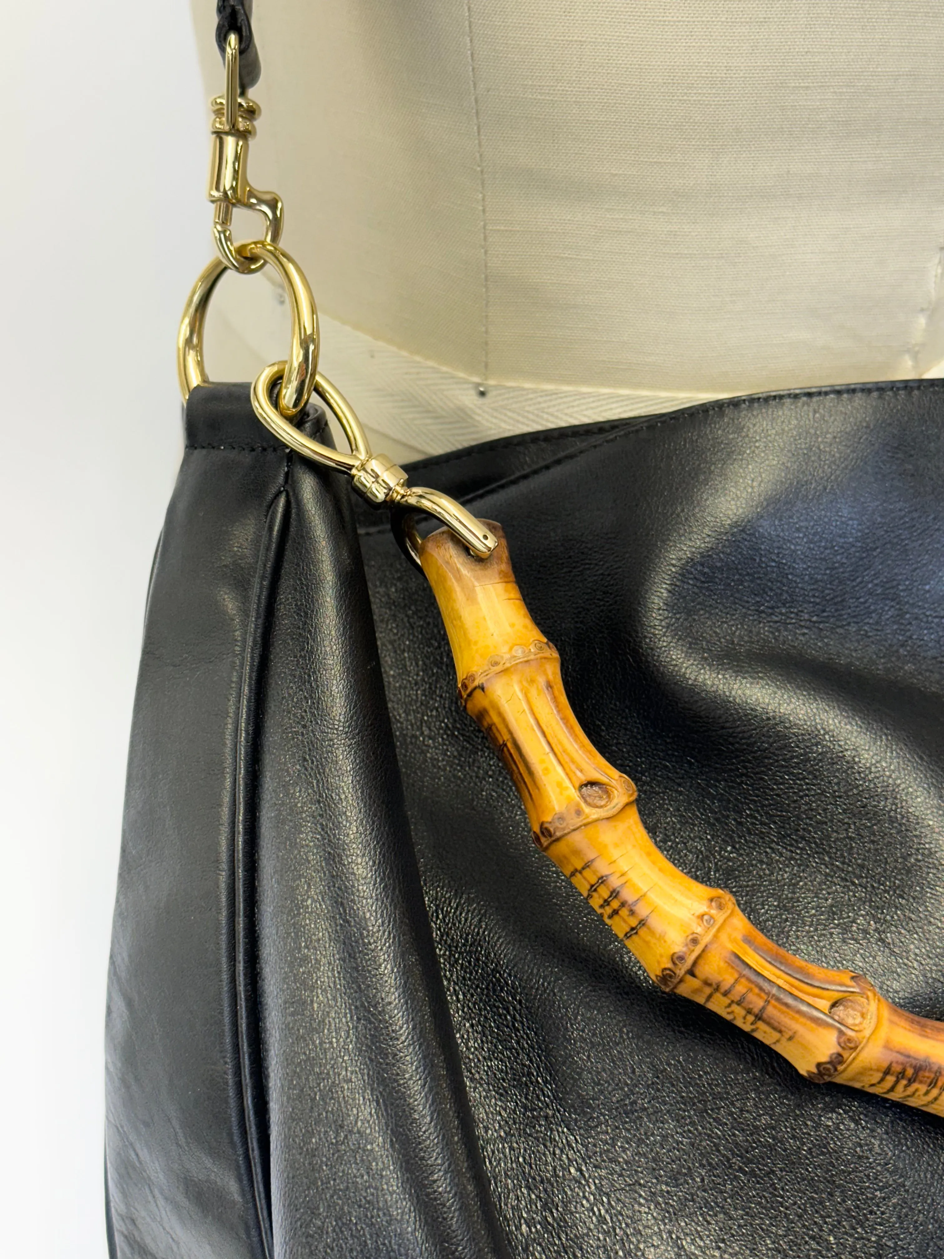 1990s Gucci Bamboo Leather Bag