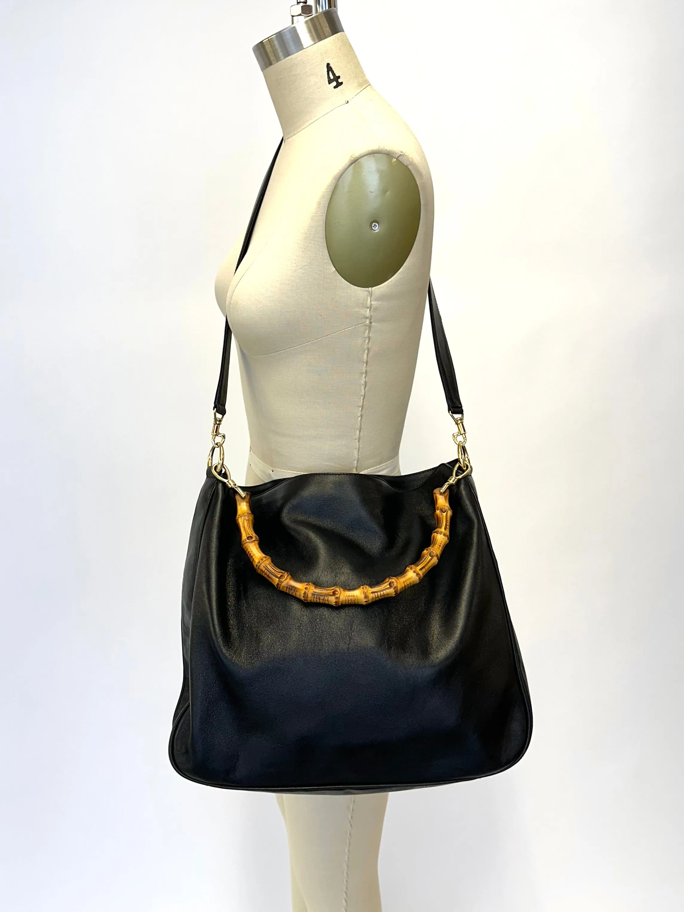 1990s Gucci Bamboo Leather Bag