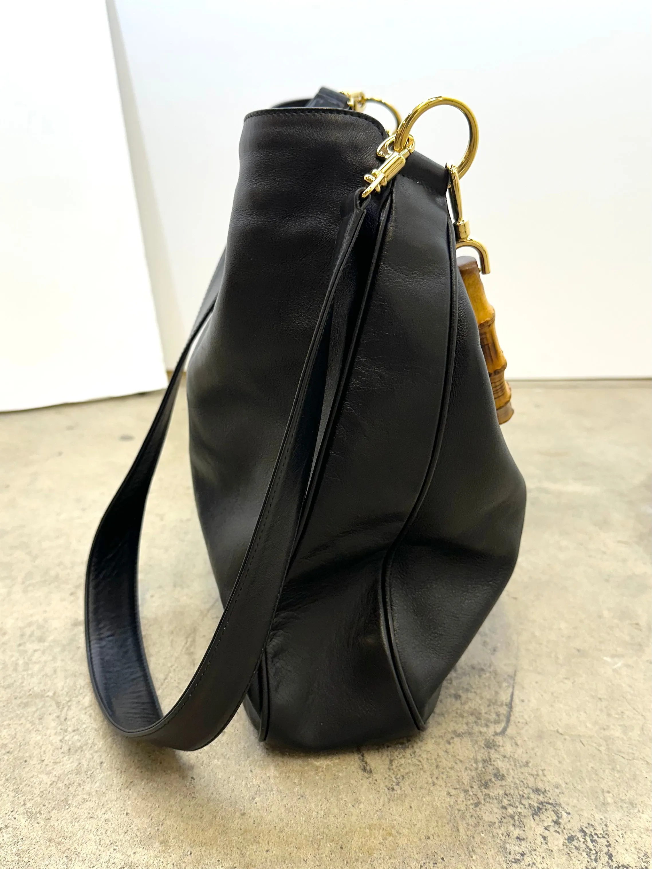 1990s Gucci Bamboo Leather Bag