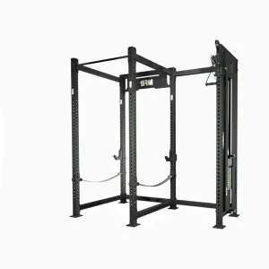 1RM Obsidian Power Rack with Offset Ebony Cable Machine