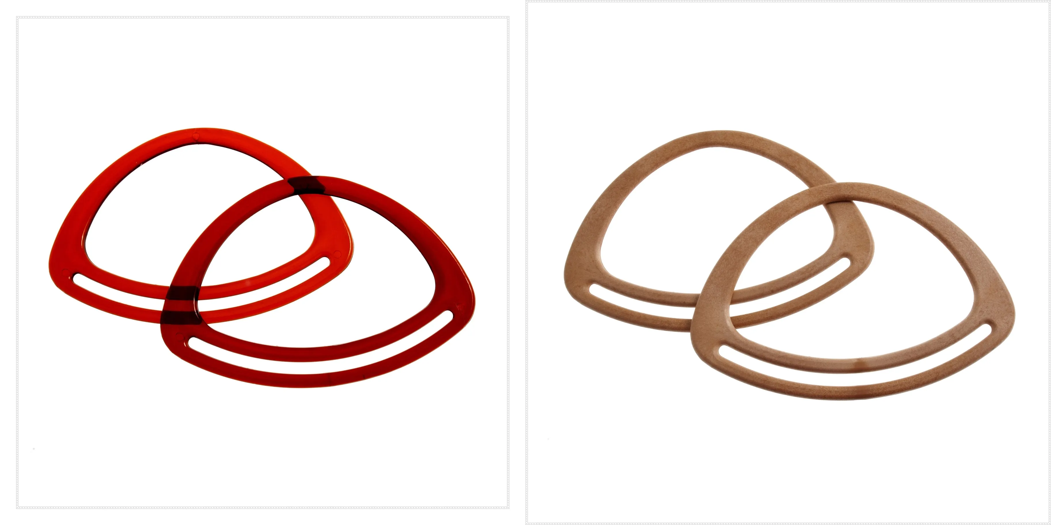 2 x Oval Shaped Plastic Handles Macramé Bag Making Crafts 7in. - Select Colours
