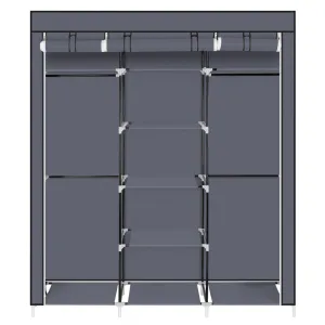 69" Portable Clothes Closet Organizer, Gray