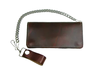 AB341-46  Antique Finish  Long Bi-Fold Chain Wallet