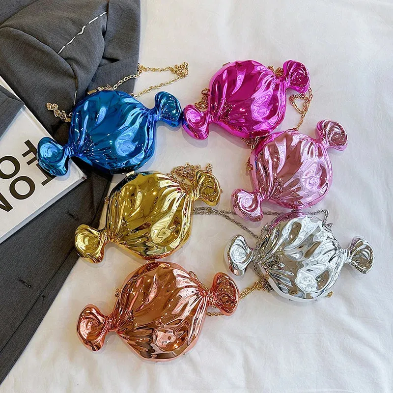 Acrylic Candy Evening Clutch – Shiny Candy Shoulder & Crossbody Purse for Weddings & Parties