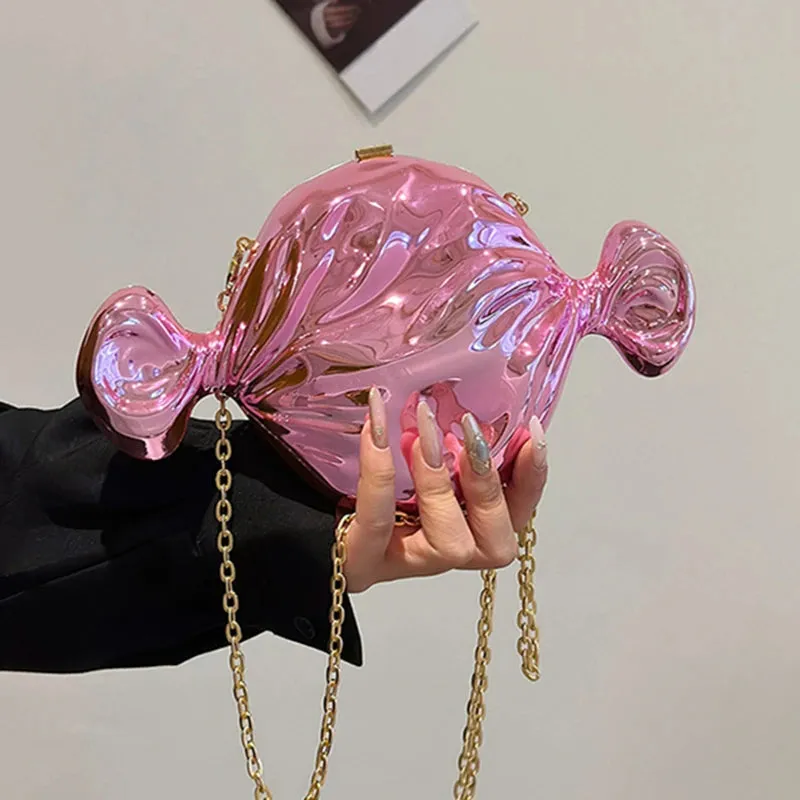 Acrylic Candy Evening Clutch – Shiny Candy Shoulder & Crossbody Purse for Weddings & Parties