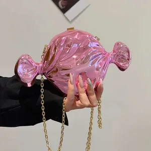 Acrylic Candy Evening Clutch – Shiny Candy Shoulder & Crossbody Purse for Weddings & Parties