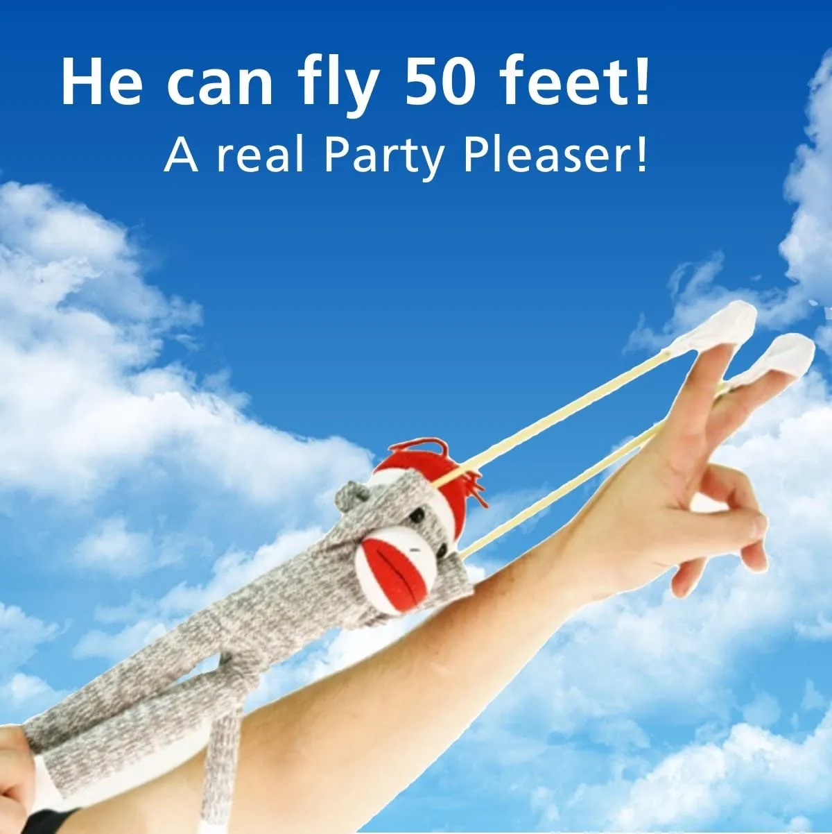 Awesome Superfly Screaming Flying Sock Monkey! He can fly 50 Feet & screams! Kids Love it!!