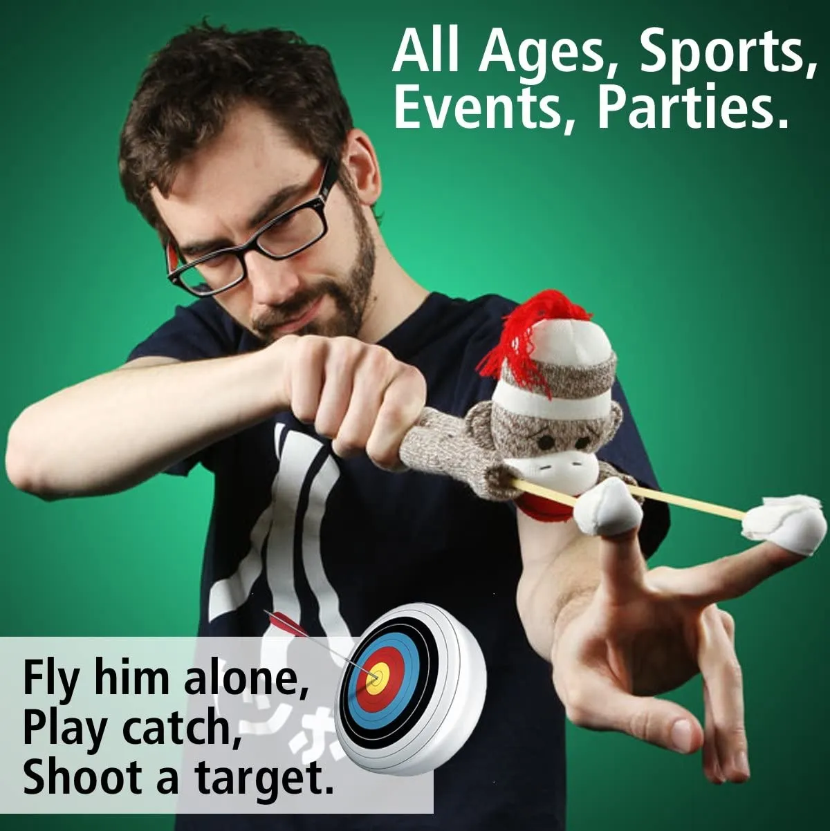 Awesome Superfly Screaming Flying Sock Monkey! He can fly 50 Feet & screams! Kids Love it!!