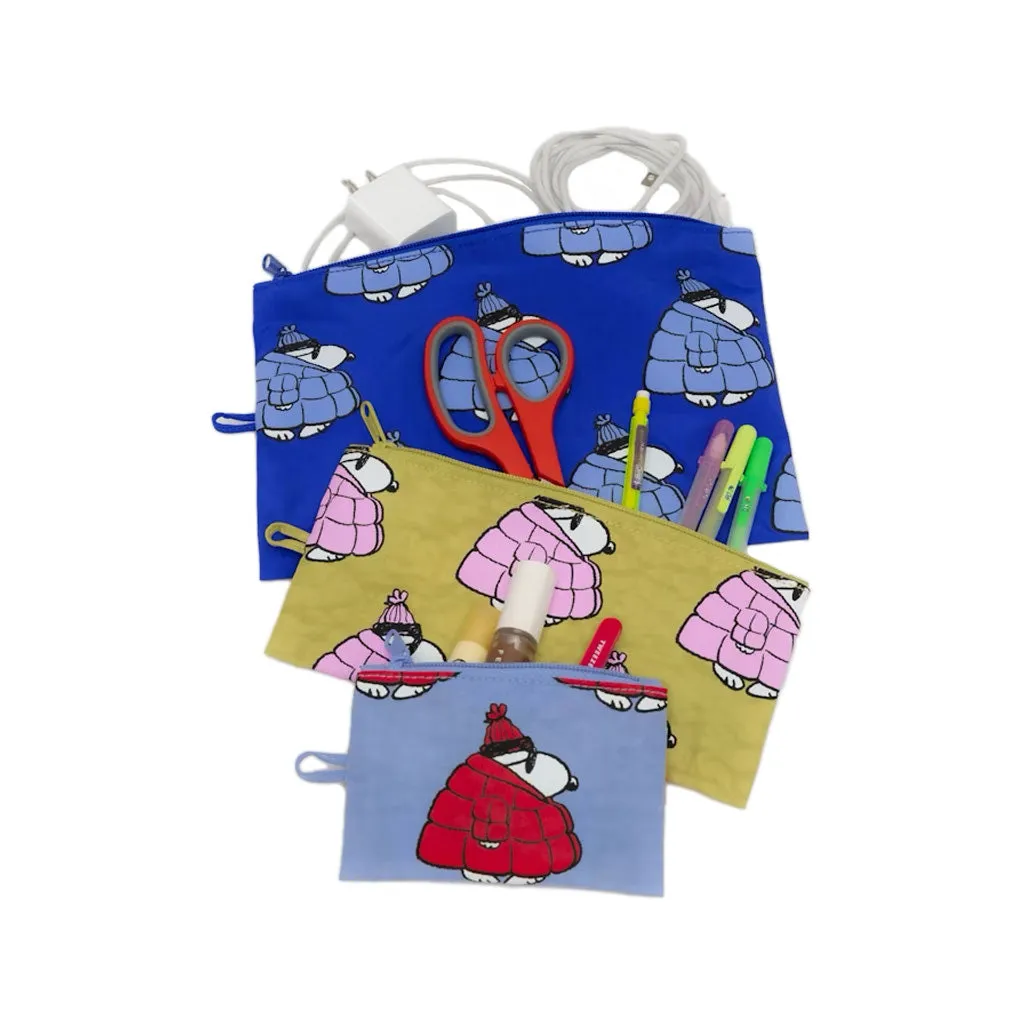 Baggu Flat Pouch Set, Puffer Snoopy