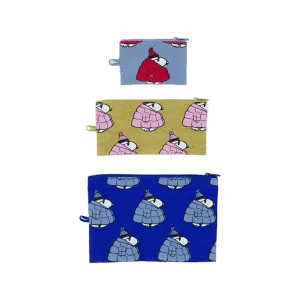 Baggu Flat Pouch Set, Puffer Snoopy