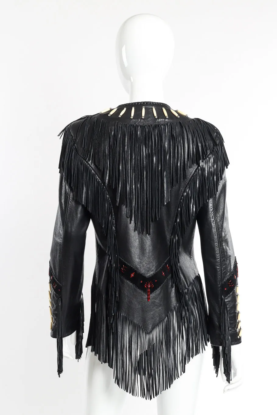 Beaded Leather Fringe Jacket