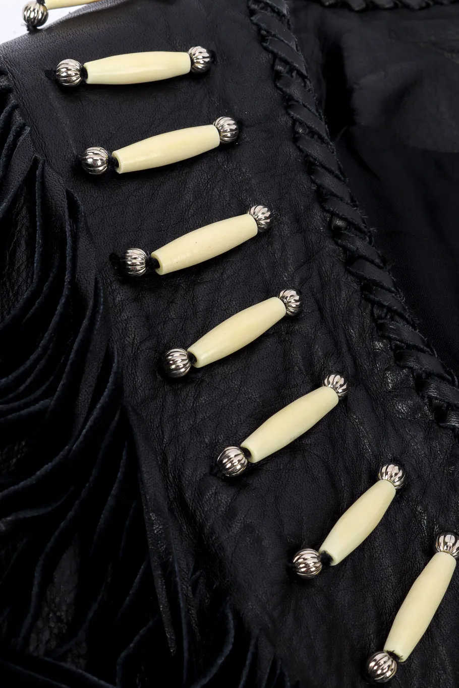 Beaded Leather Fringe Jacket