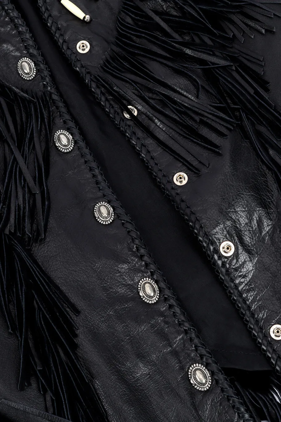 Beaded Leather Fringe Jacket