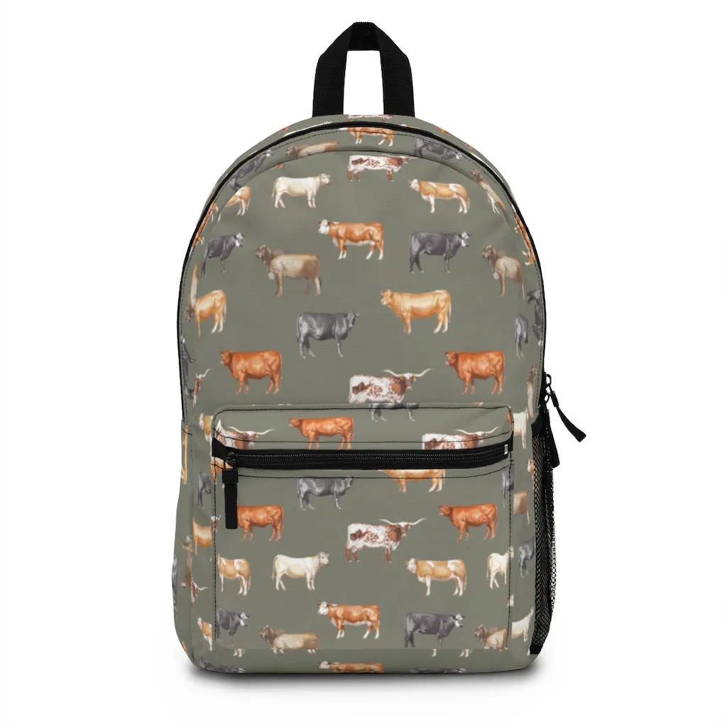 Beef Cows Backpack in Army Green