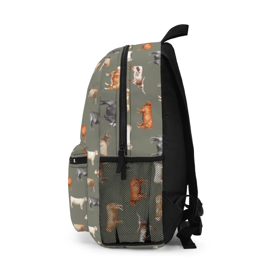Beef Cows Backpack in Army Green