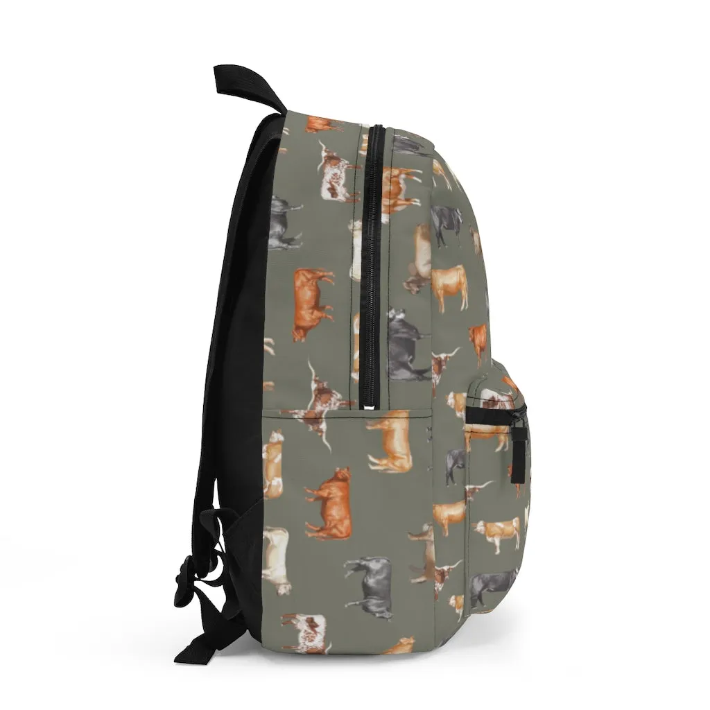 Beef Cows Backpack in Army Green
