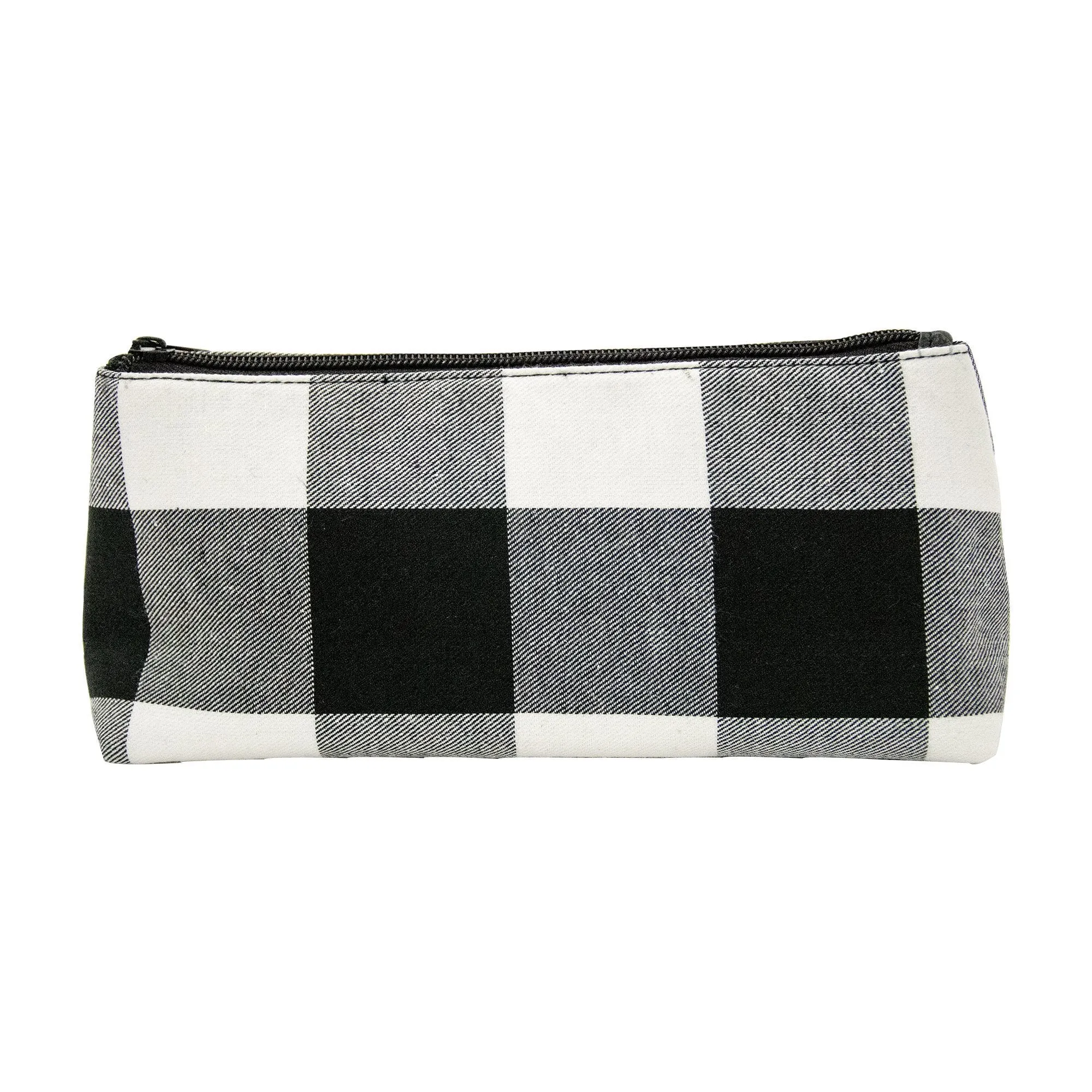 Black and White Buffalo Check Grab N Go Pouch Makeup Bag Travel Accessory