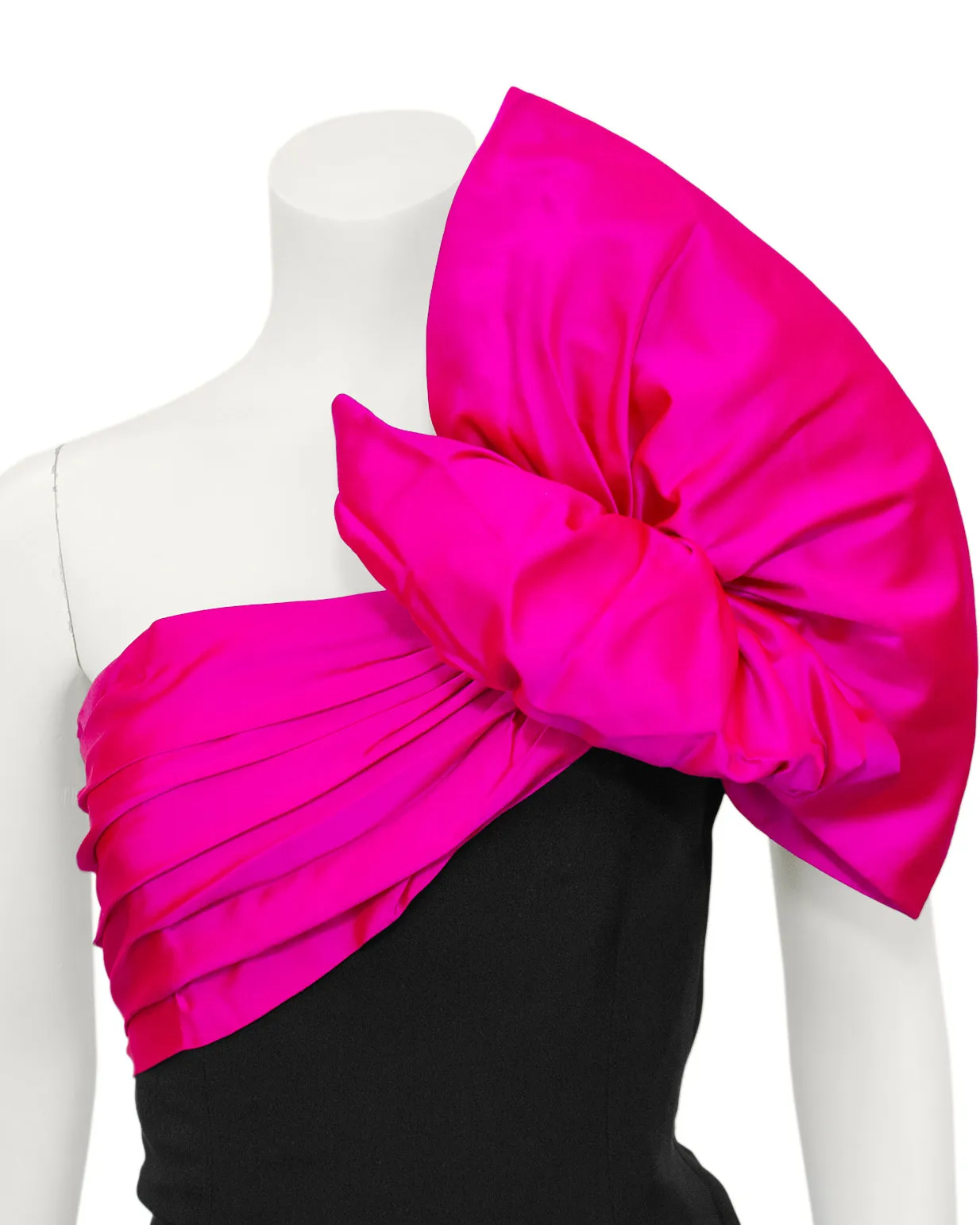Black Gown with Large Pink Bow