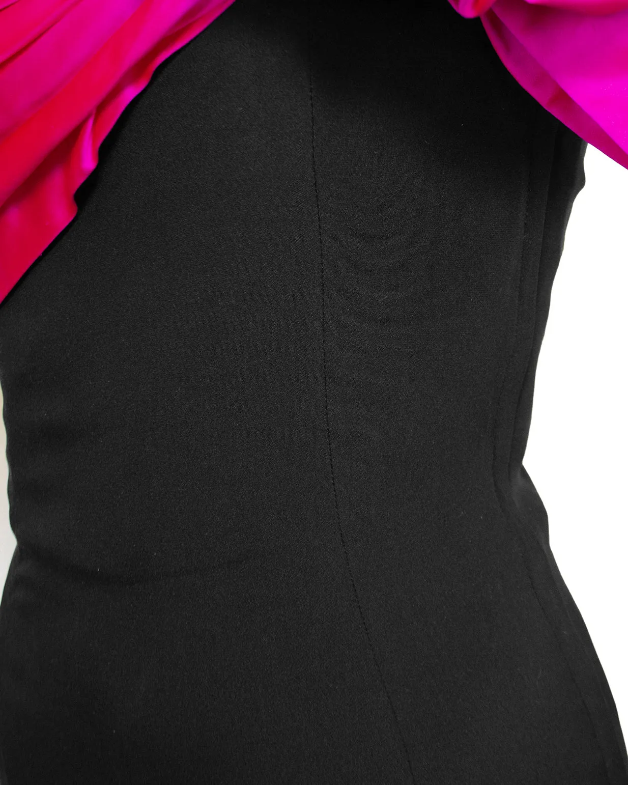 Black Gown with Large Pink Bow