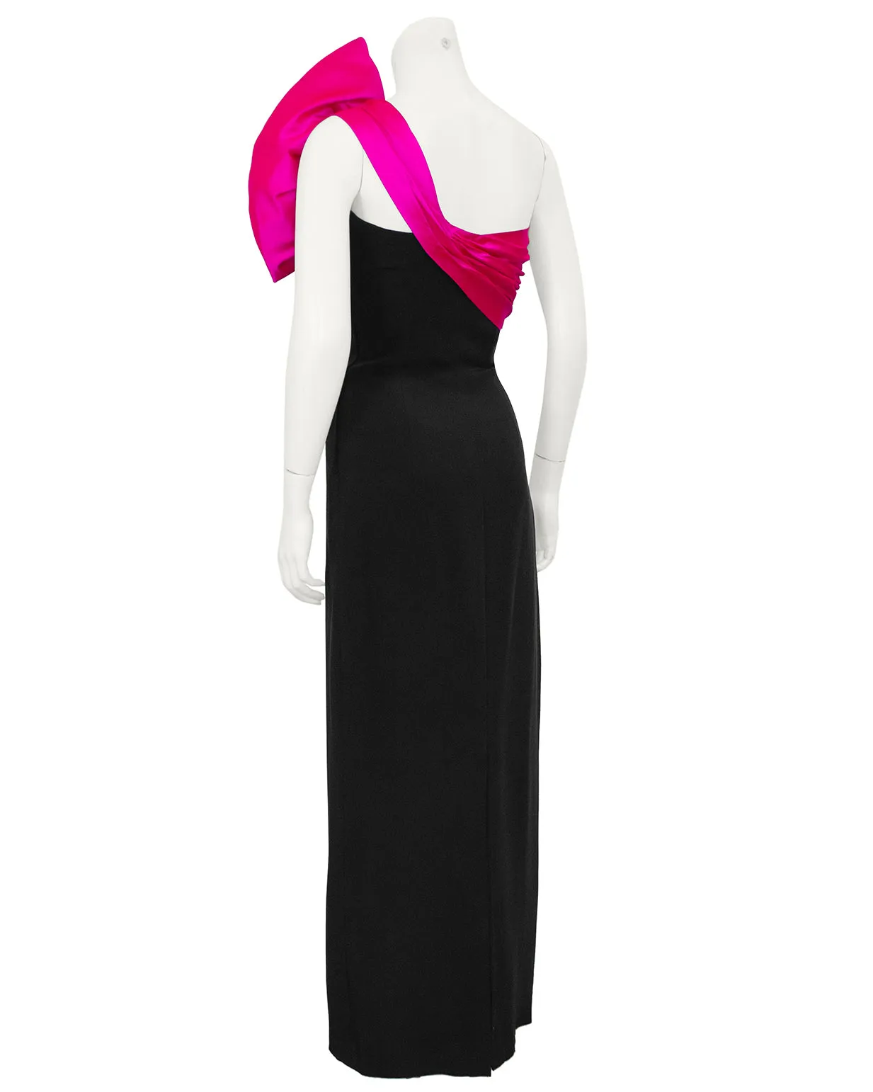 Black Gown with Large Pink Bow