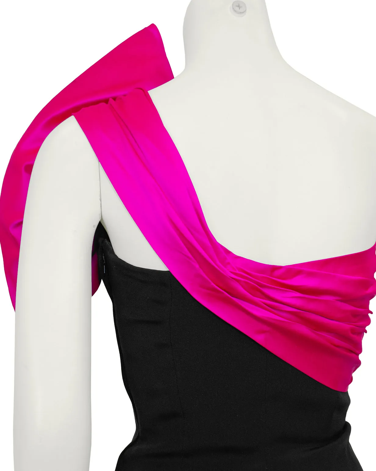 Black Gown with Large Pink Bow