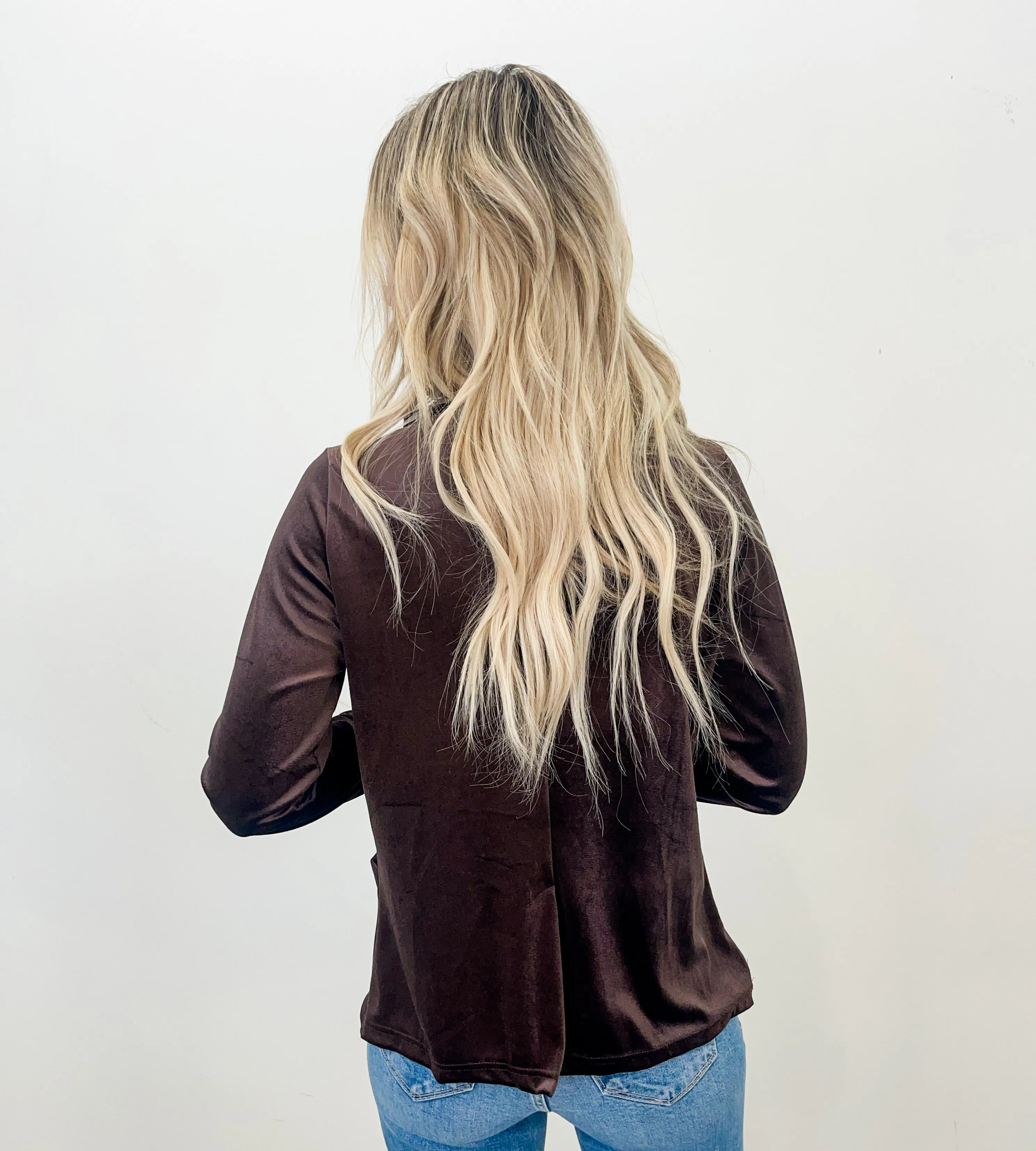 Brown Velvet Blazer Shirt