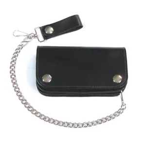 BT412-23  6" Blk Veg Tan Biker Wallet