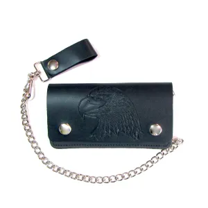 BW402-40N  6" Biker Wallet- Eagle Head