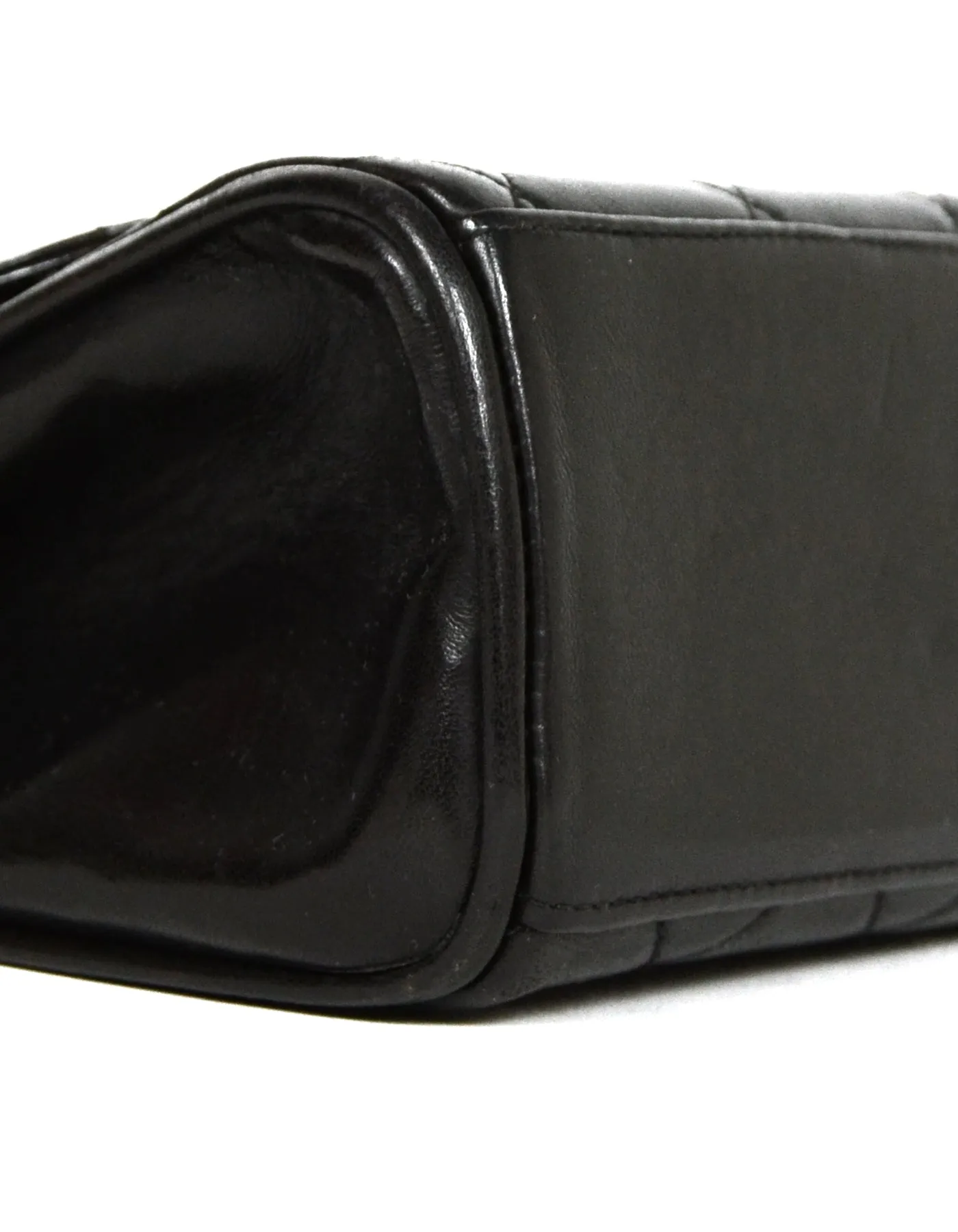 Chanel 1990s Vintage Black Quilted Mini Flap Top Handle Bag