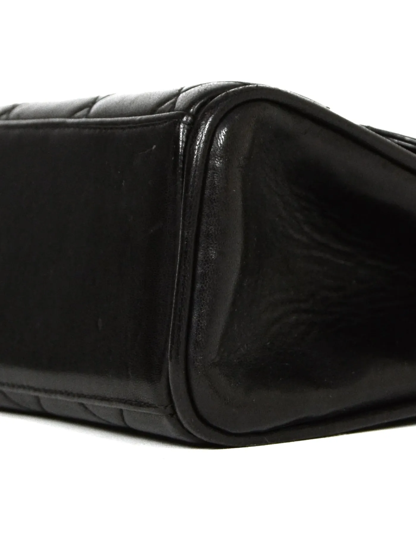 Chanel 1990s Vintage Black Quilted Mini Flap Top Handle Bag