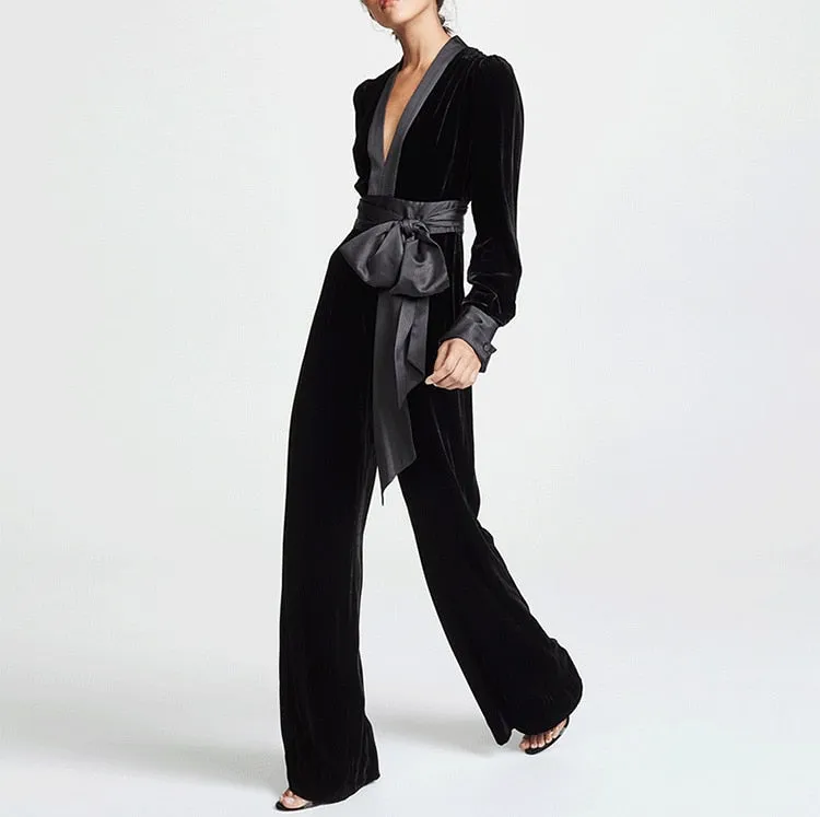 Charlie Black Velvet Jumpsuit