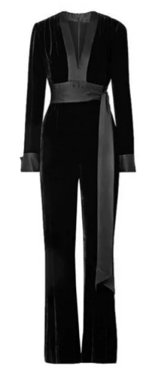 Charlie Black Velvet Jumpsuit