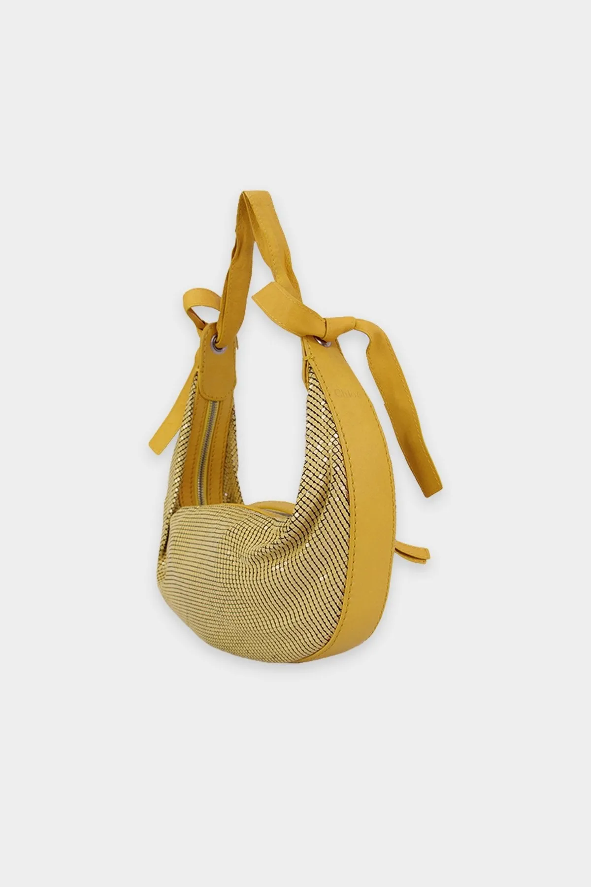 Chloe Yellow Chainmail Hobo Handbag