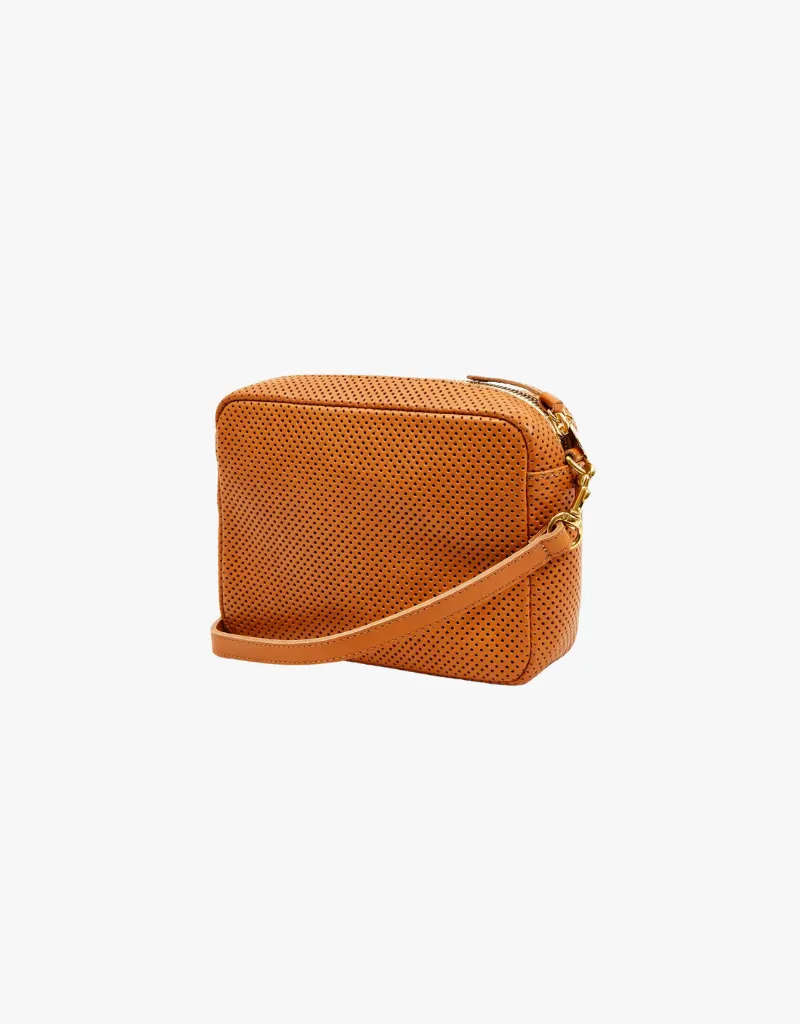 Clare V. Midi Sac Crossbody in Cuoio Perf with Inlay Stripes