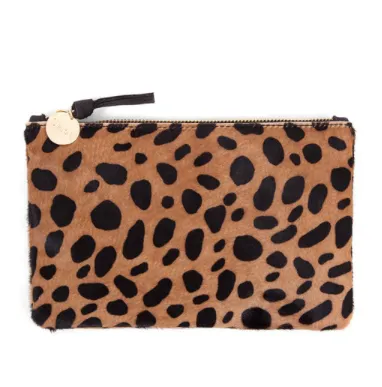Clare V Wallet Leopard Hair-On Wallet Clutch