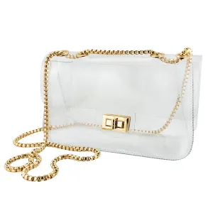 Clear Chain Bag {Gold}