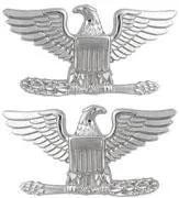 Collar Rank - Insignia Colonel ( Eagle ) Small 3/4 Inch Nickel Plated