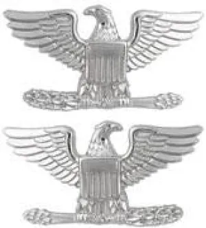 Collar Rank - Insignia Colonel ( Eagle ) Small 3/4 Inch Nickel Plated