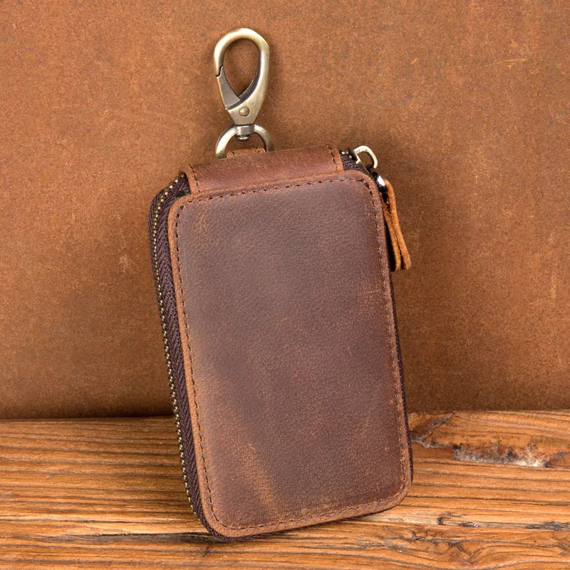 Crazy Horse Leather Key Wallet Leather Keys Holder Card Holder Wallet MSG2158