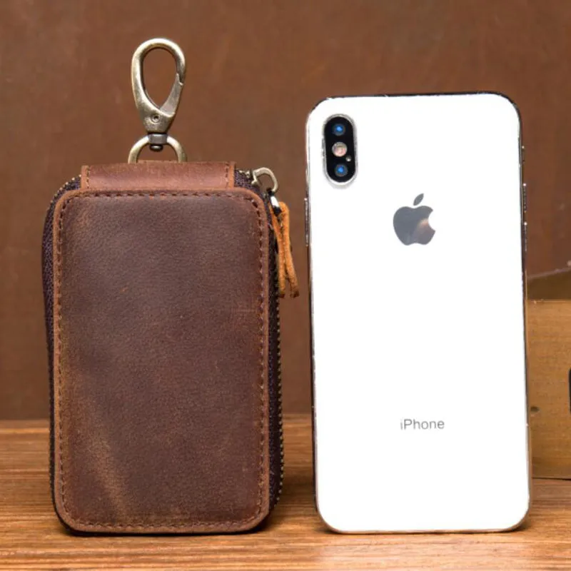 Crazy Horse Leather Key Wallet Leather Keys Holder Card Holder Wallet MSG2158