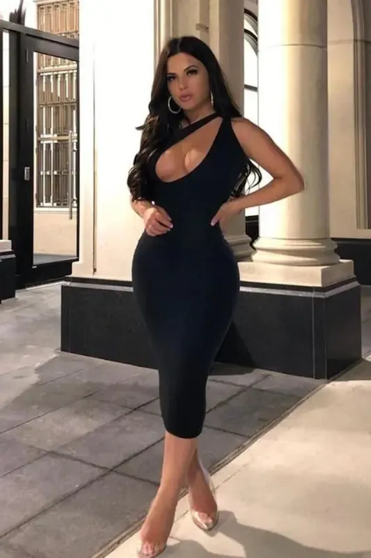 Crossbody Cut Out Dress