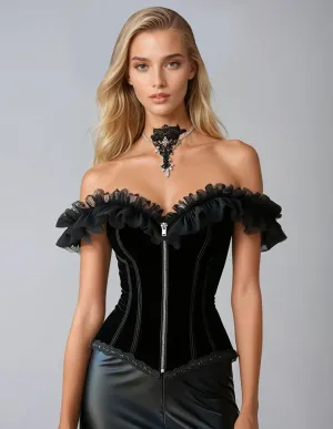 Dana Off Shoulder Velvet Corset