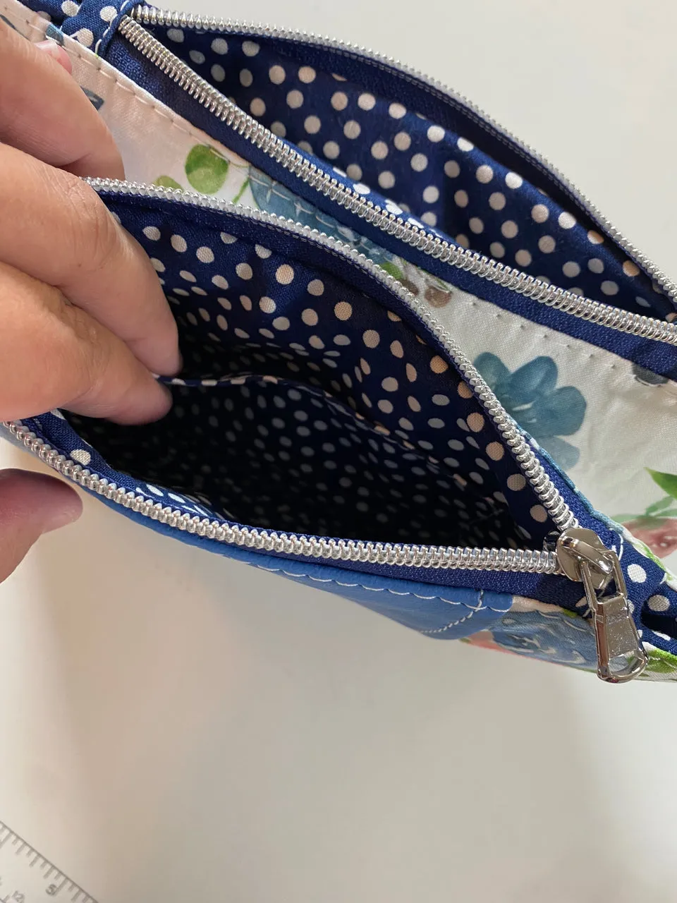 Double Clutch Bag Blue Floral