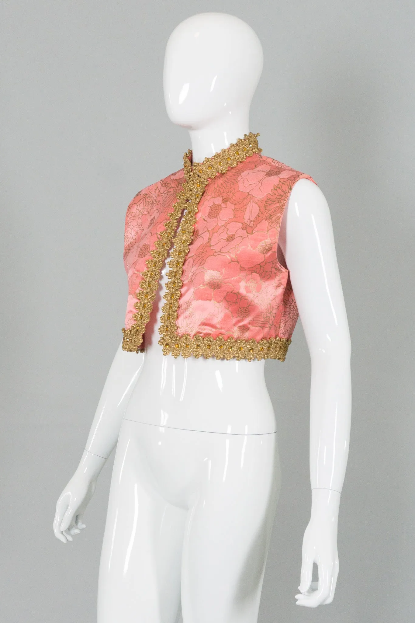 Embellished Floral Cropped Vest