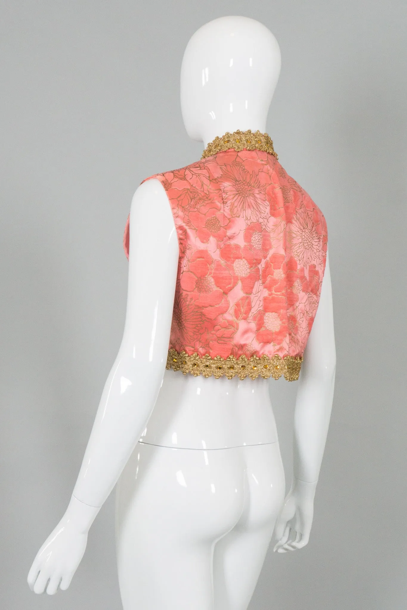 Embellished Floral Cropped Vest