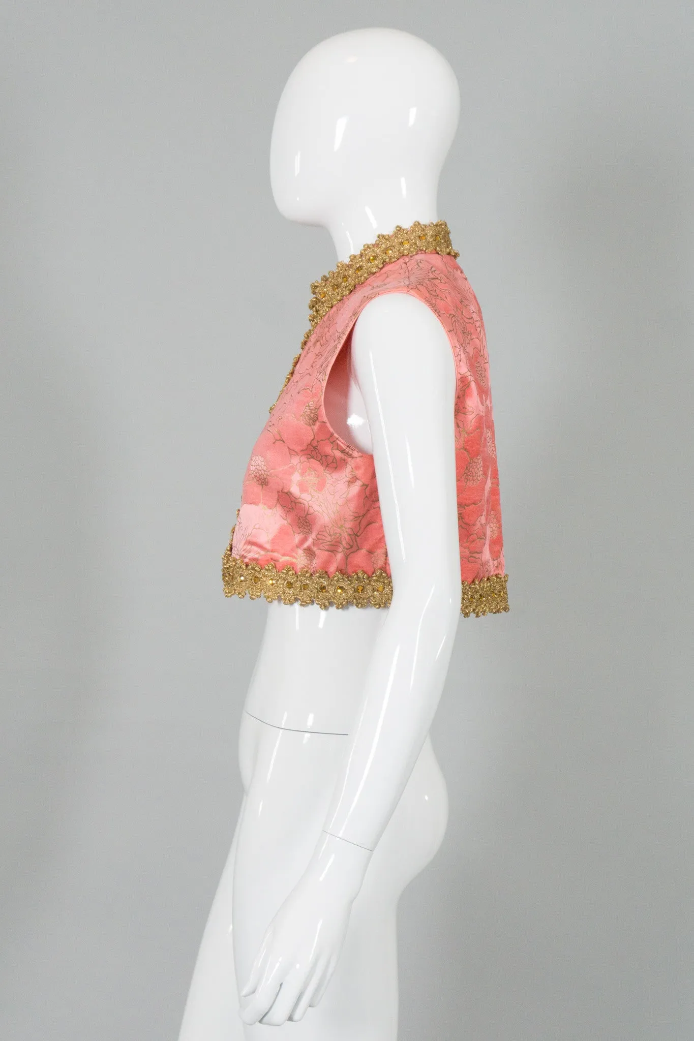 Embellished Floral Cropped Vest
