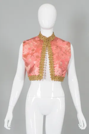 Embellished Floral Cropped Vest