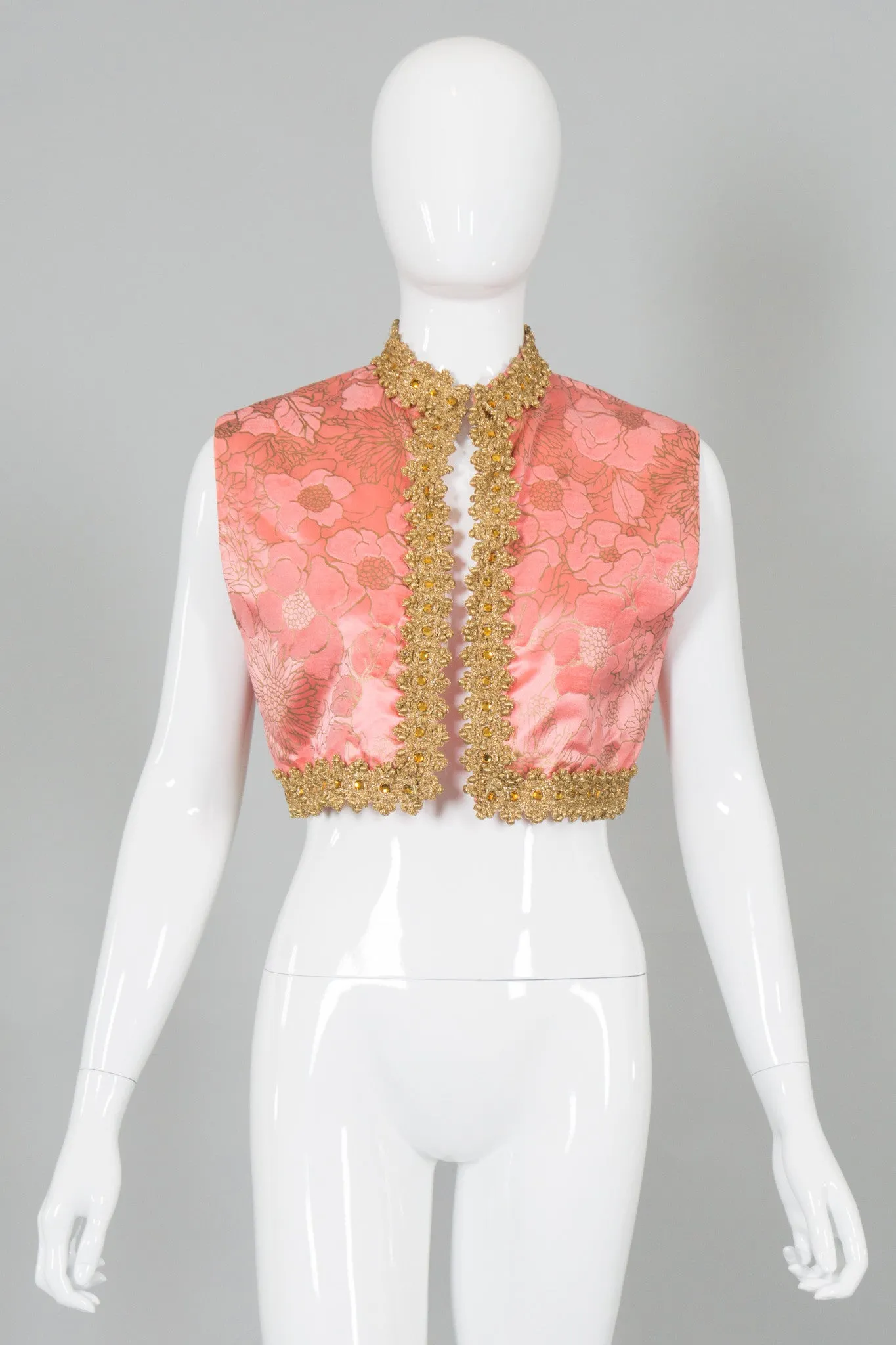 Embellished Floral Cropped Vest