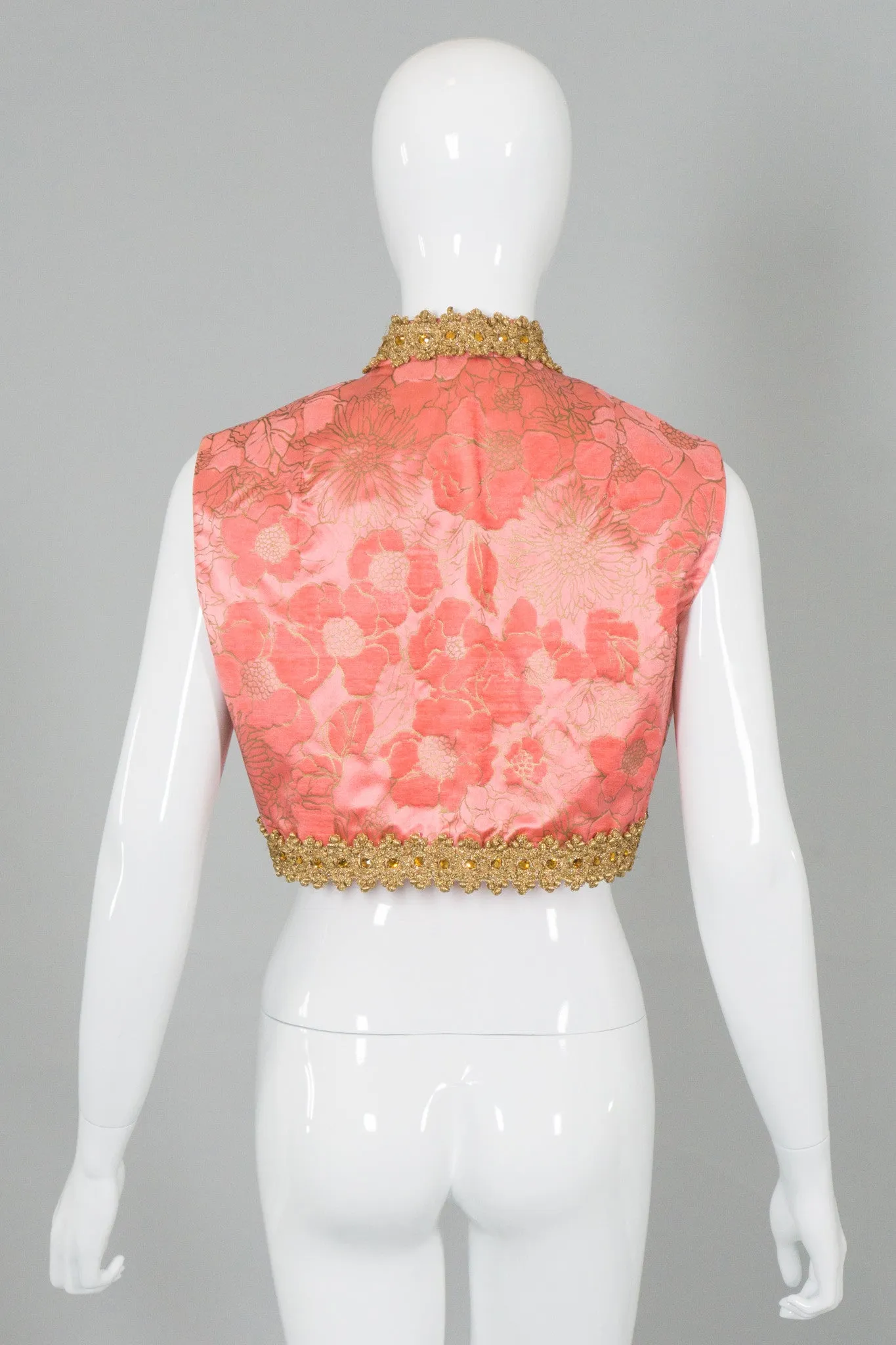Embellished Floral Cropped Vest